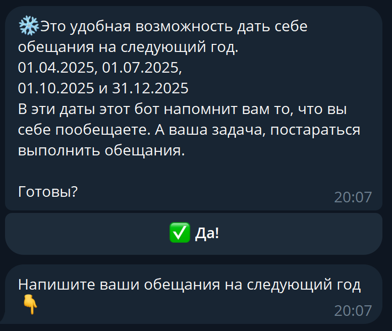 Новогодние обещания
