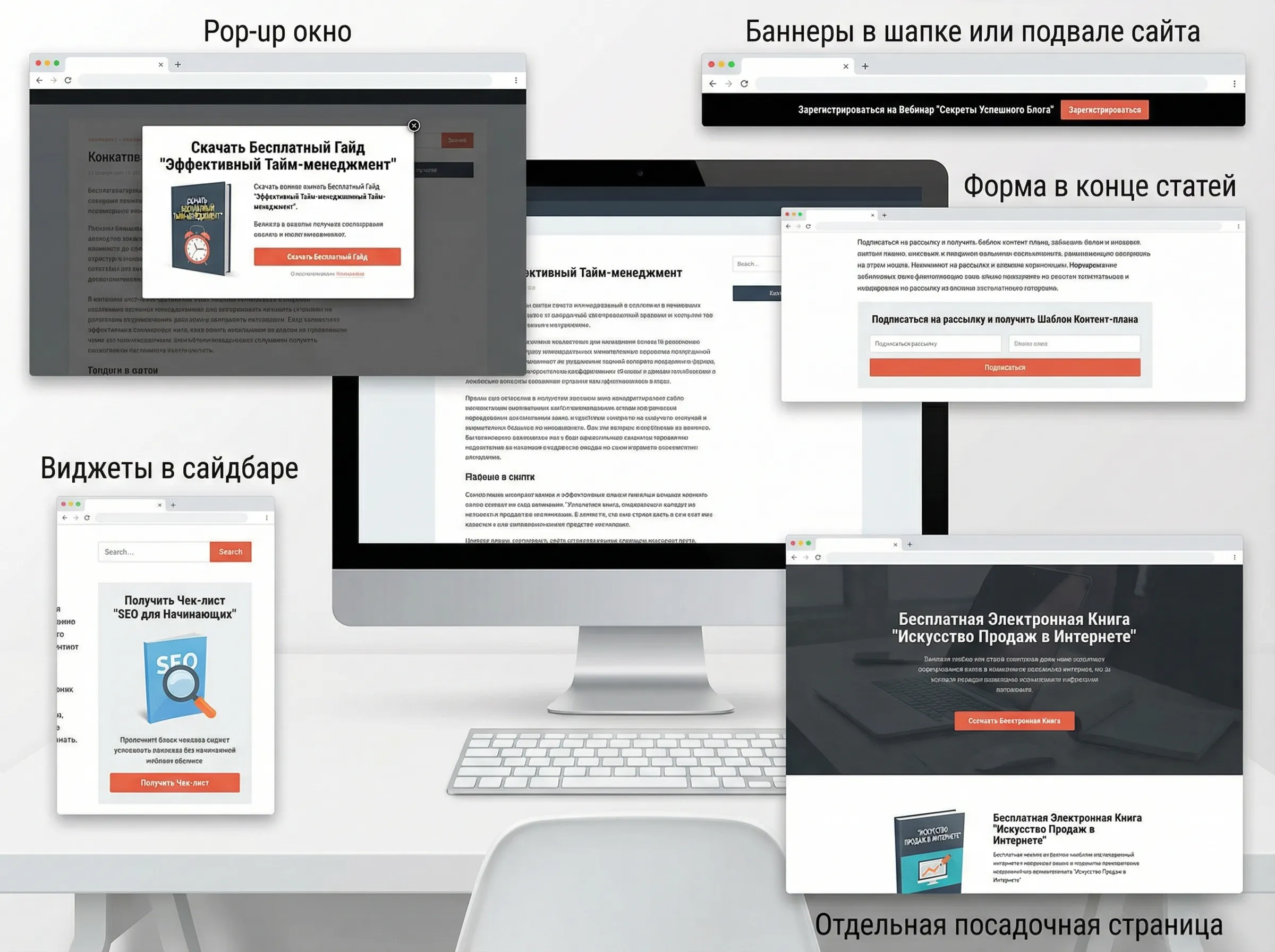 Где разместить лид-магнит на сайте