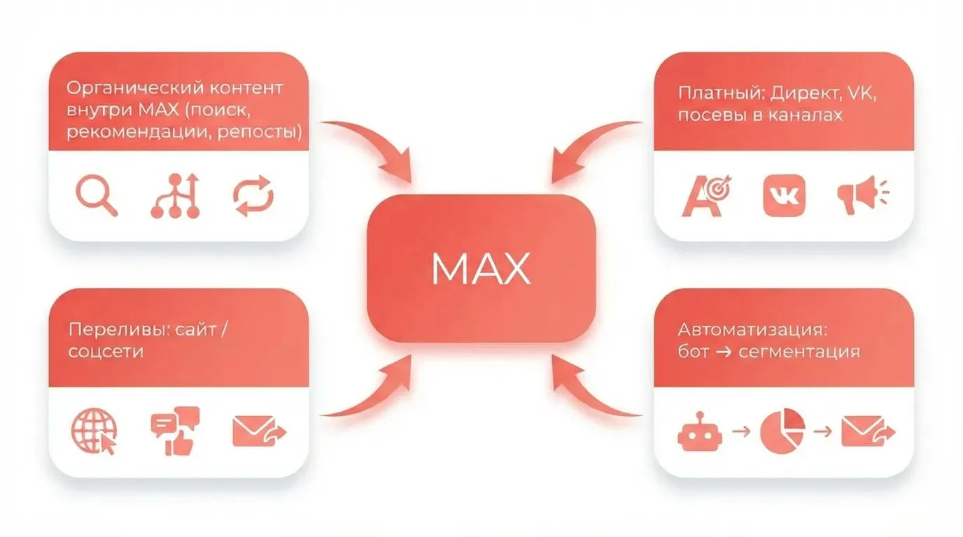 Карта источников трафика в MAX