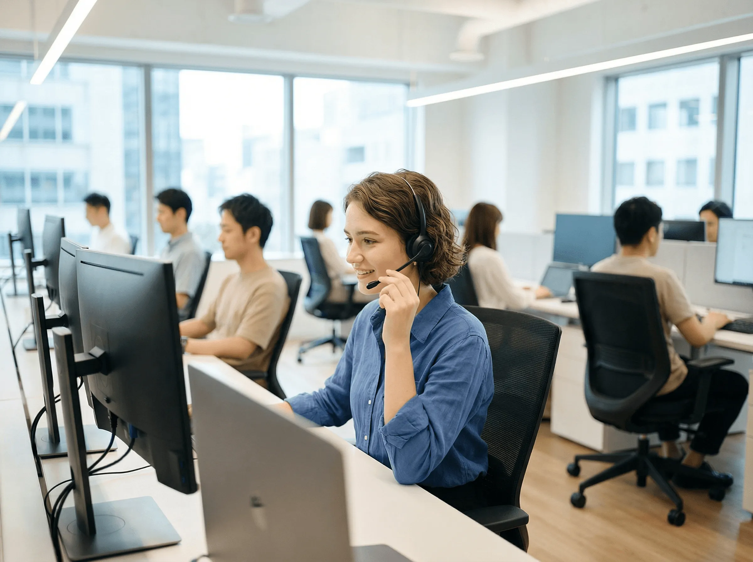 Оператор call-центра за работой