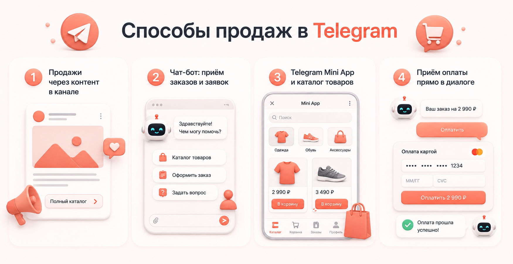 Способы продаж в Telegram
